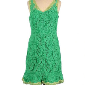 Mcginn Anthropologie green lace dress 2